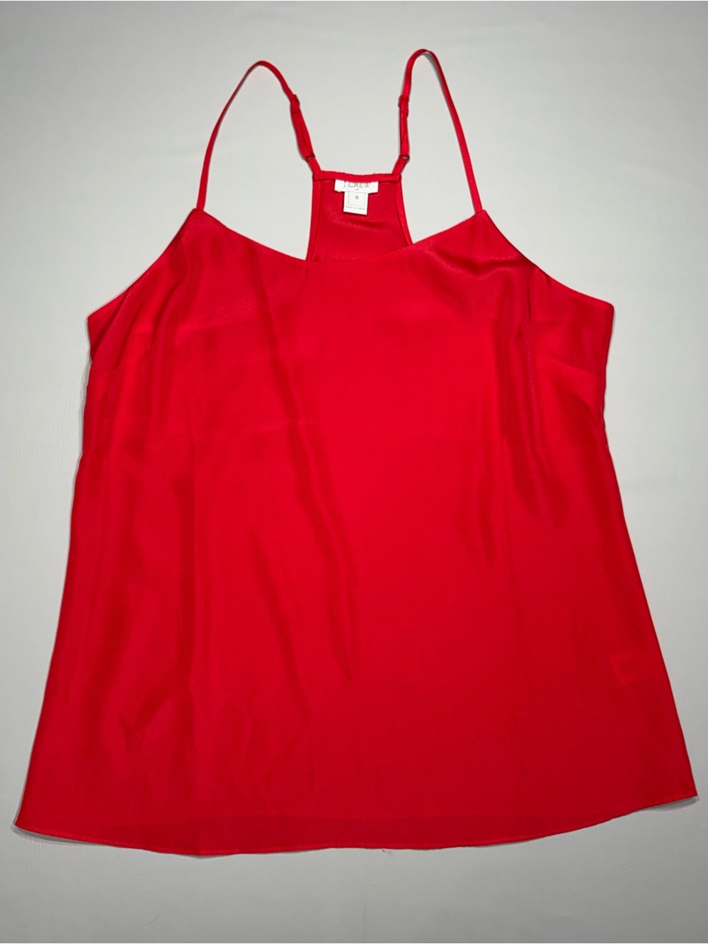 NWOT J. Crew Red Camisole Racerback Tank Top with Adjustable Straps